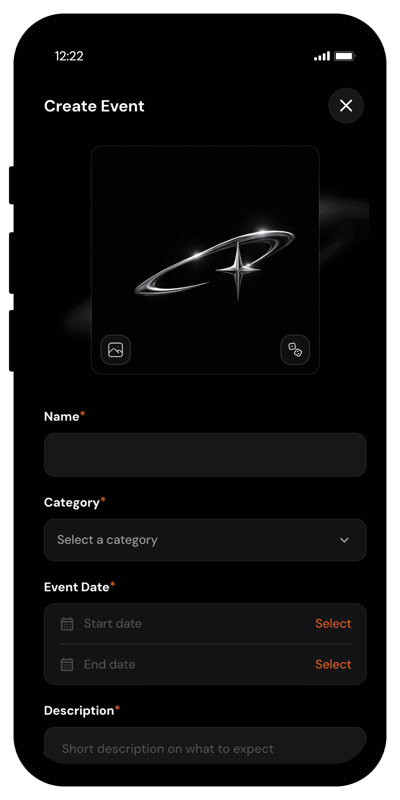 event management dashboard in the Jetron Ticket mobile app